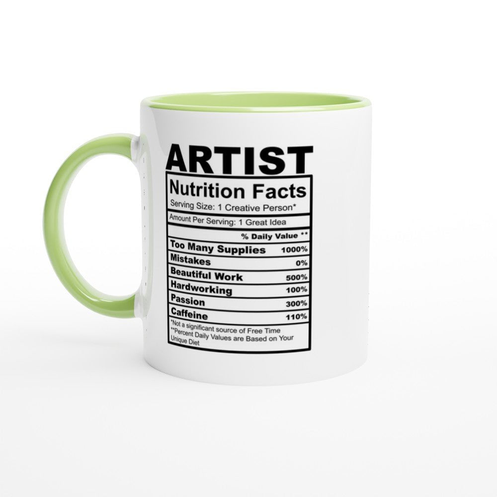 Artist Nutrition White 11oz Ceramic Mug with Color Inside - The Gifted Man
