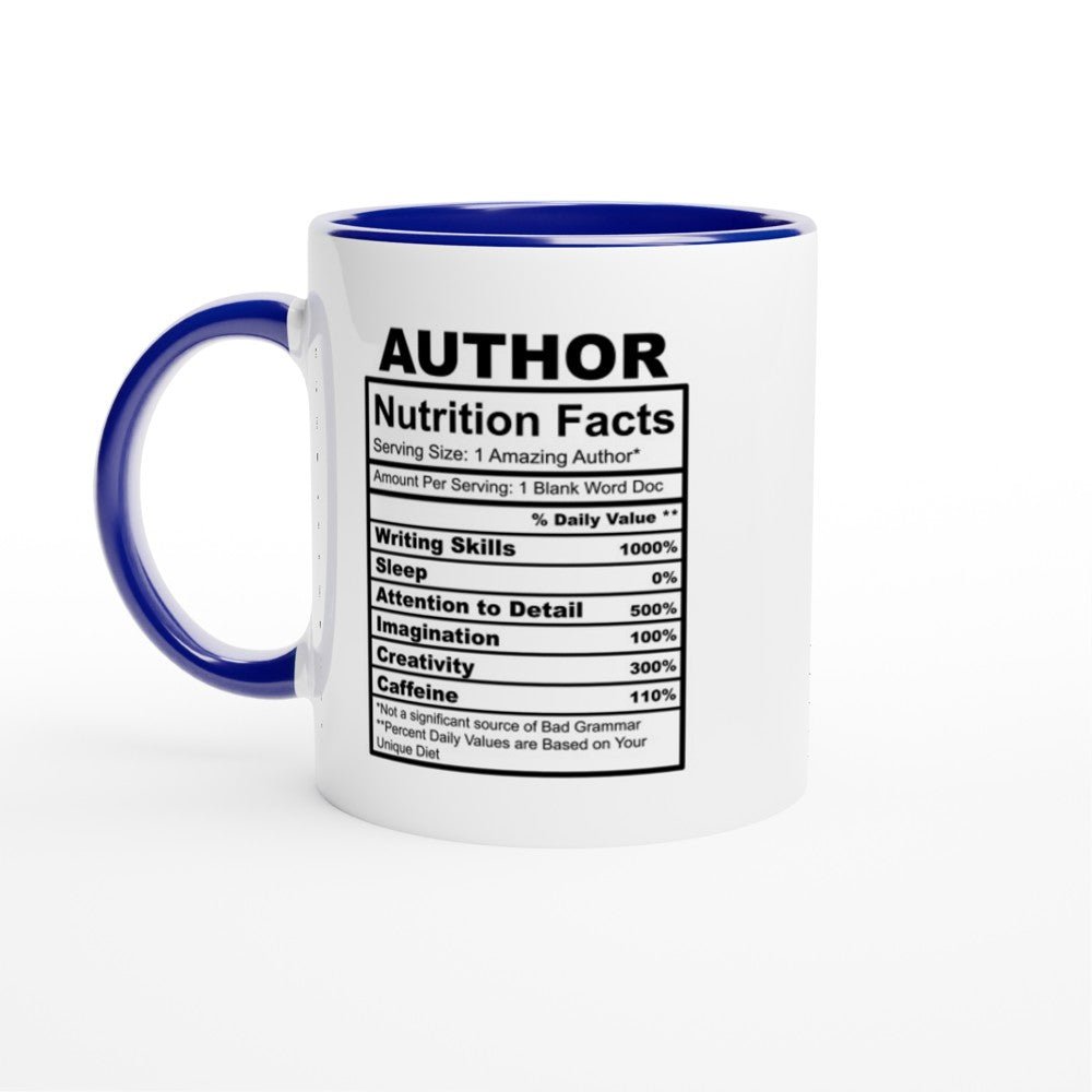Author Nutrition Facts White 11oz Ceramic Mug with Color Inside - The Gifted Man