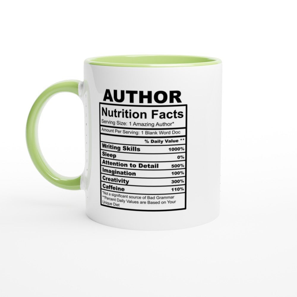 Author Nutrition Facts White 11oz Ceramic Mug with Color Inside - The Gifted Man