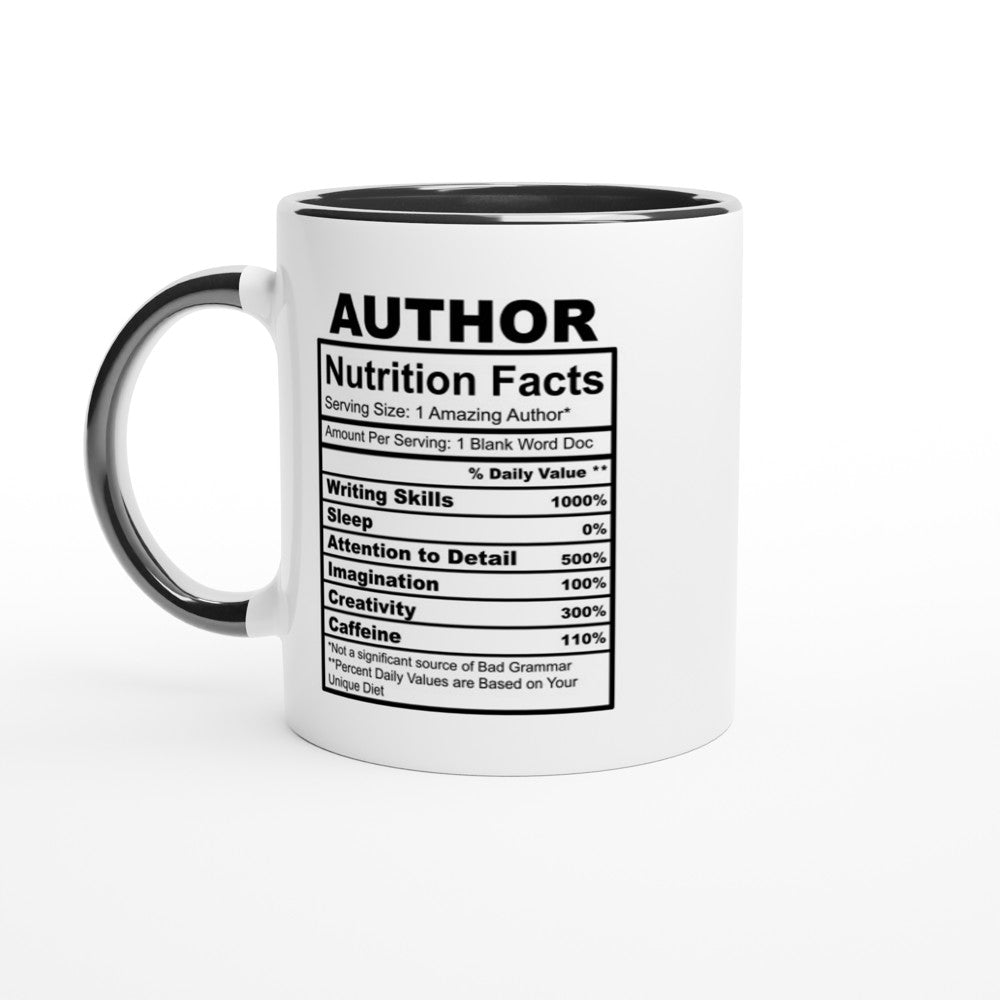 Author Nutrition Facts White 11oz Ceramic Mug with Color Inside - The Gifted Man