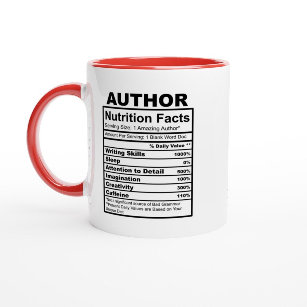 Author Nutrition Facts White 11oz Ceramic Mug with Color Inside - The Gifted Man