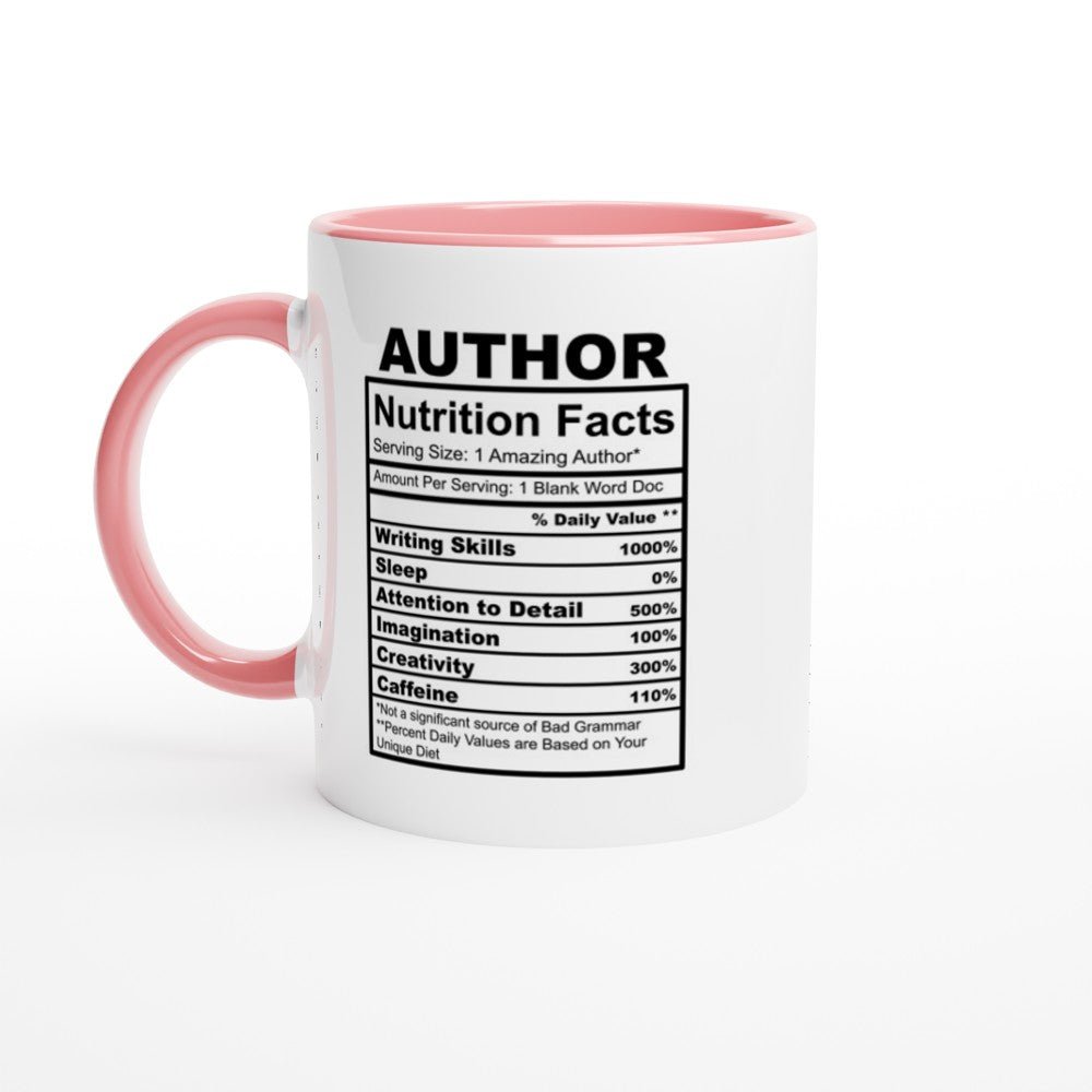 Author Nutrition Facts White 11oz Ceramic Mug with Color Inside - The Gifted Man