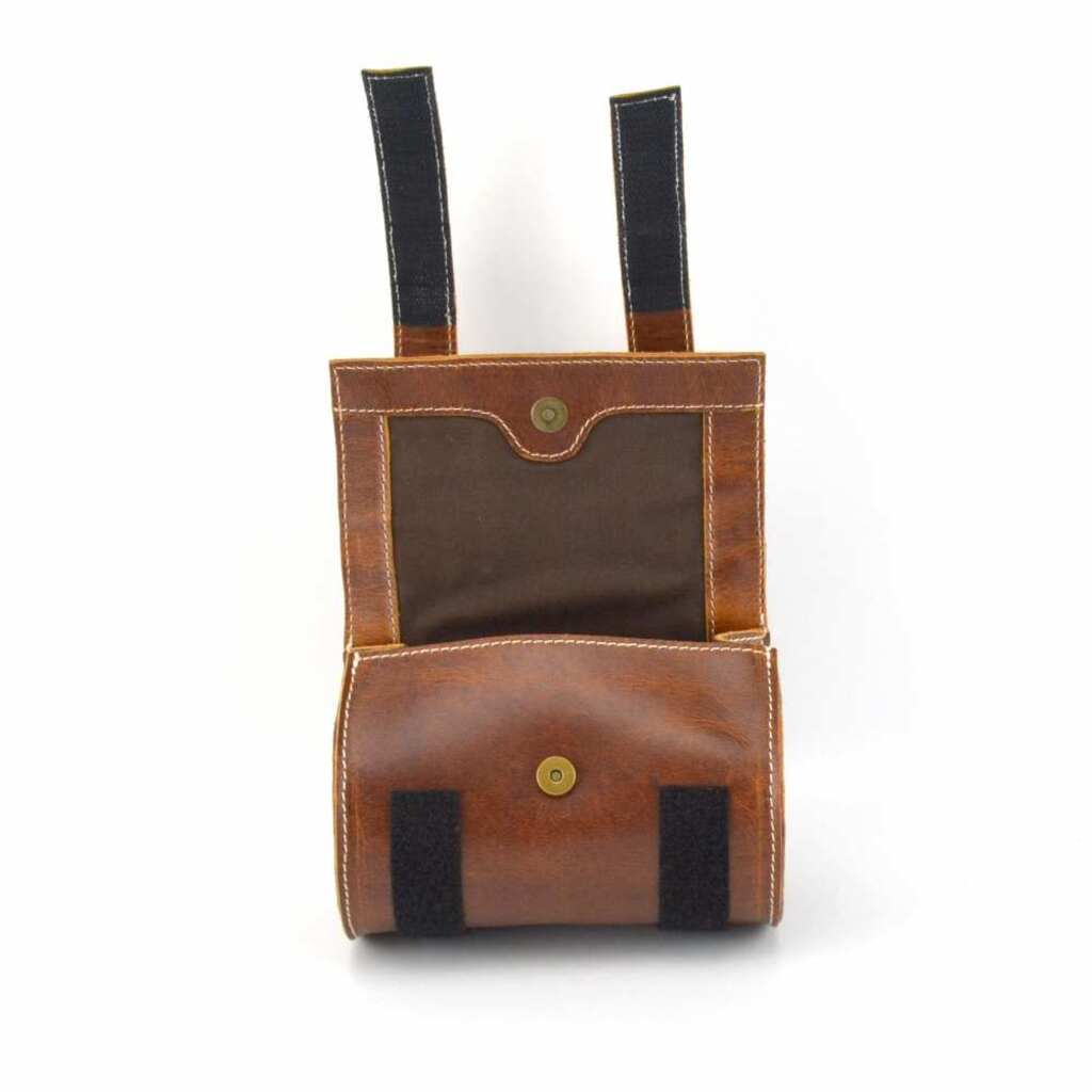 Bartali Leather Bicycle Saddle Tool Bag with Velcro | Vintage Brown - The Gifted Man
