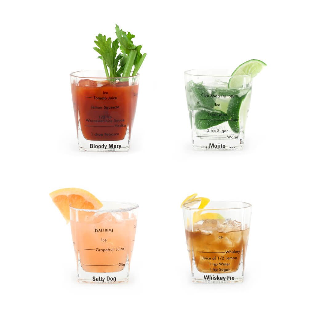 Bartending Glasses Set Of 4 - The Gifted Man