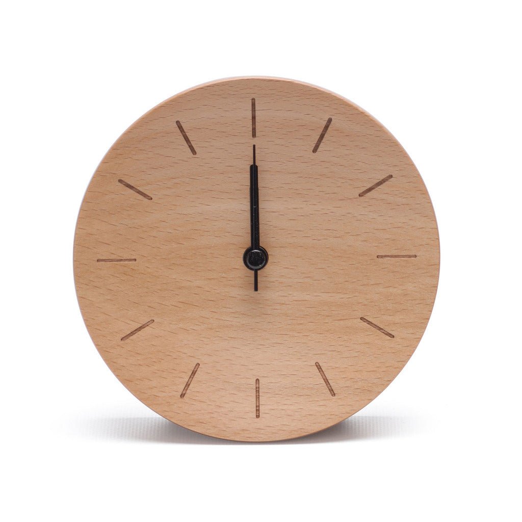 Beech Wood Table Clock 120 mm - Line - The Gifted Man