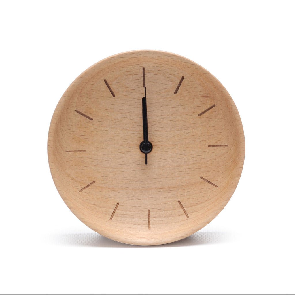 Beech Wood Table Clock 120 mm - Line - The Gifted Man