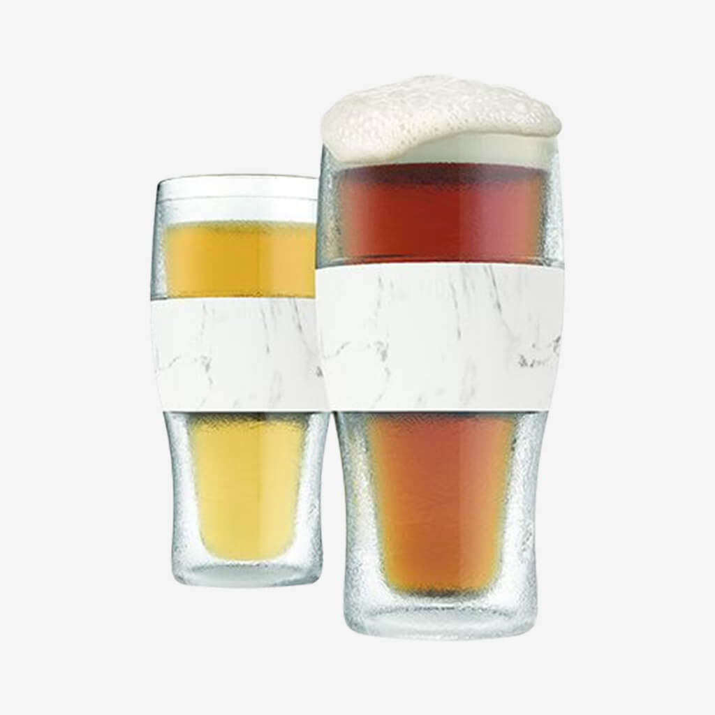 Beer FREEZE™ Cooling Cups (set of 2) in Marble by HOST® - The Gifted Man