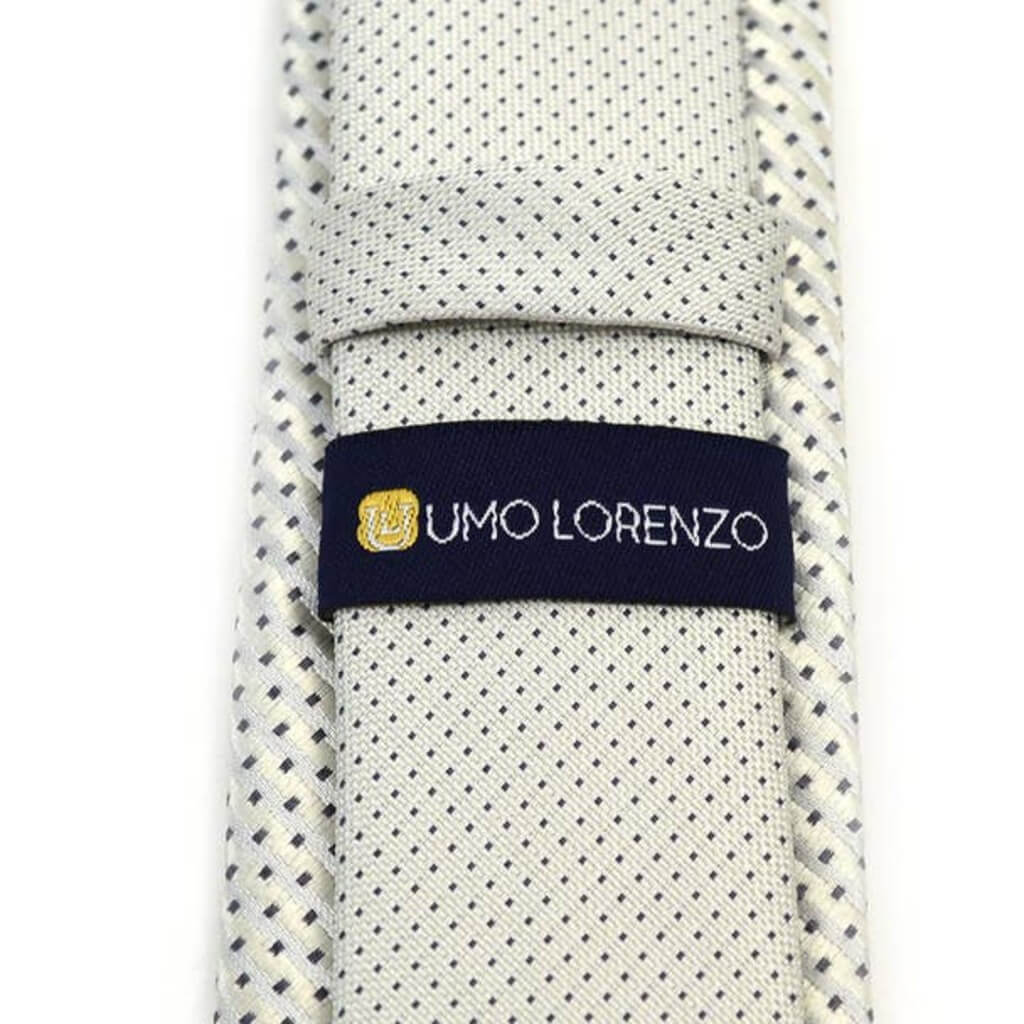 Beige Microfiber Poly Woven 2.25&quot; Slim Panel Tie - The Gifted Man