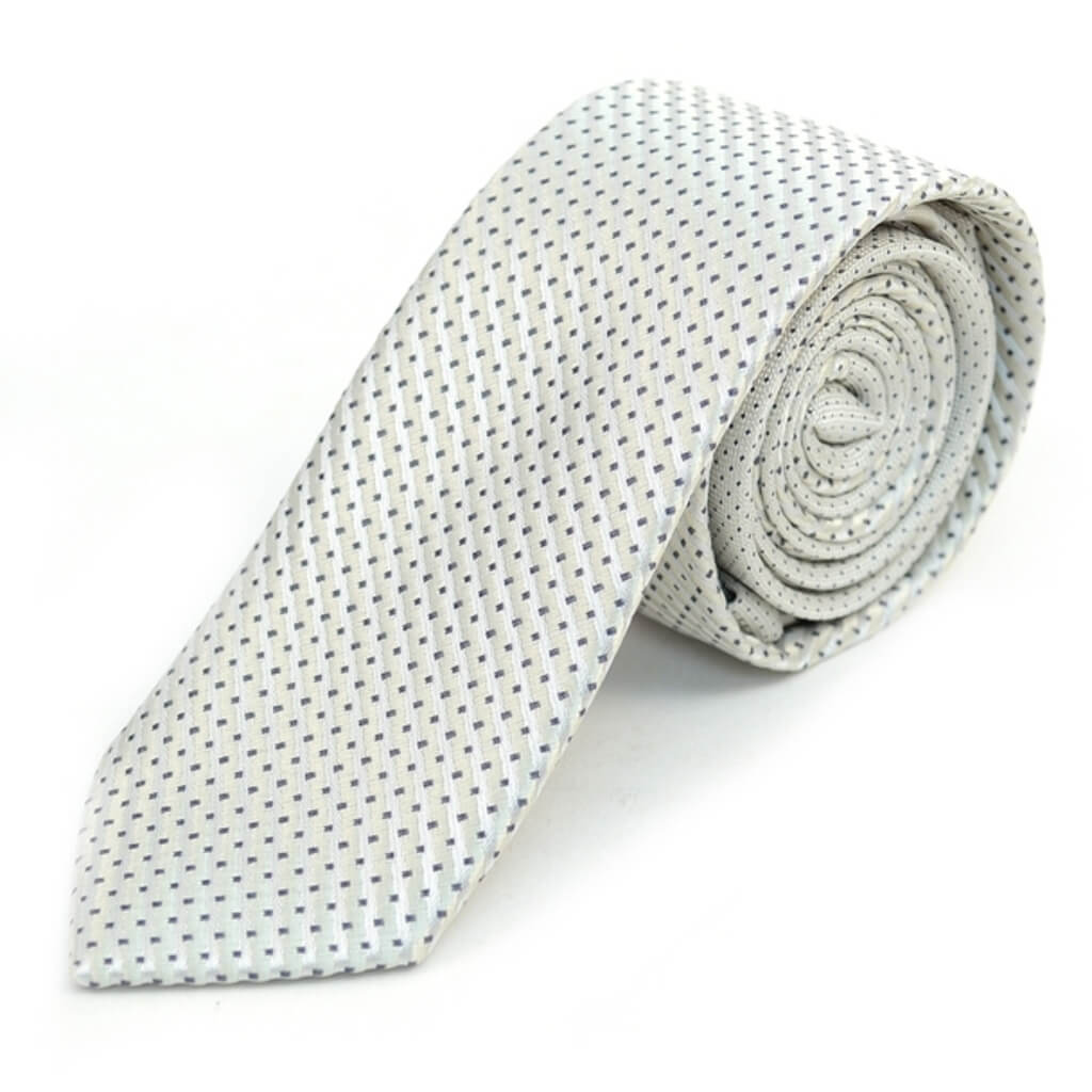 Beige Microfiber Poly Woven 2.25&quot; Slim Panel Tie - The Gifted Man