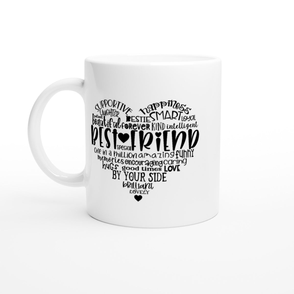 Best Friend Heart White 11oz Ceramic Mug - The Gifted Man