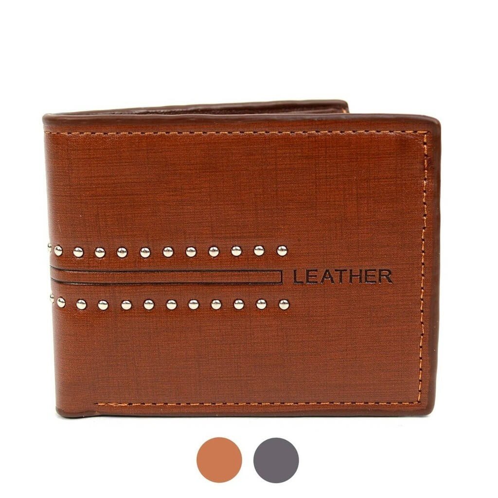 Bi-Fold Synthetic Leather Men&#39;s Wallet Brown - The Gifted Man