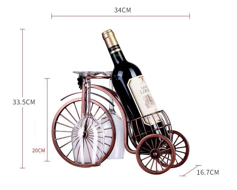 Bicycle Wine Rack with 2 Glass Holders - The Gifted Man