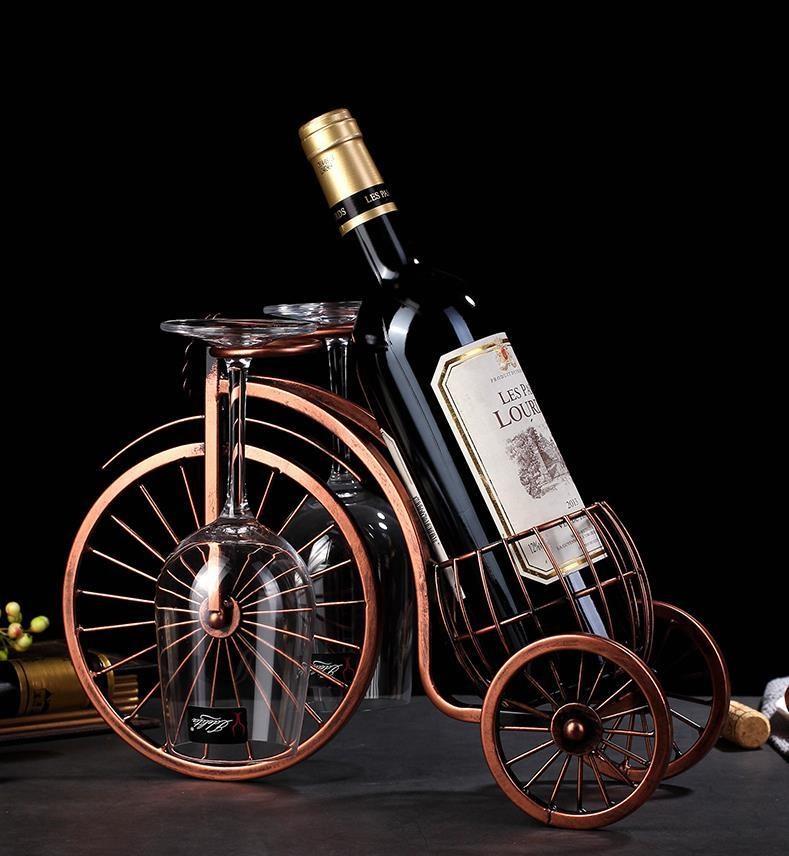 Bicycle Wine Rack with 2 Glass Holders - The Gifted Man