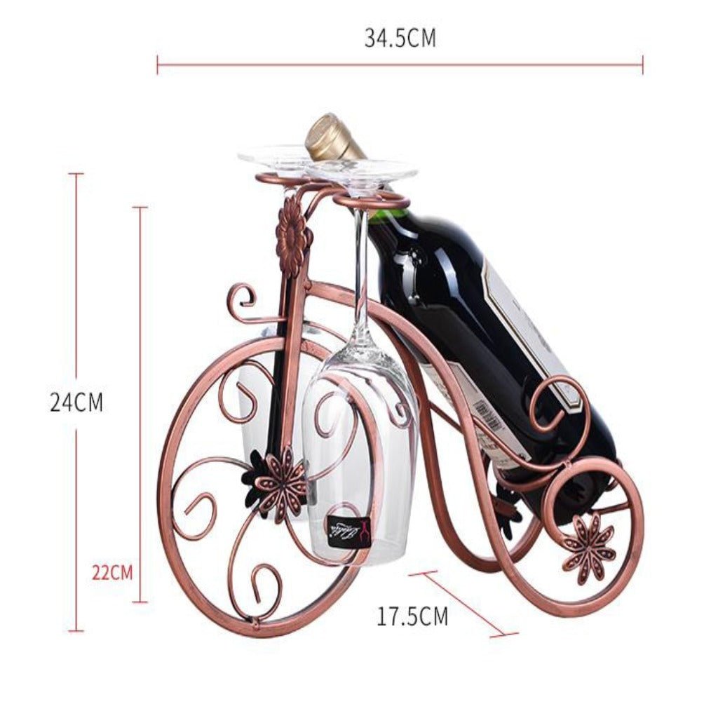 Bicycle Wine Rack with 2 Glass Holders - The Gifted Man