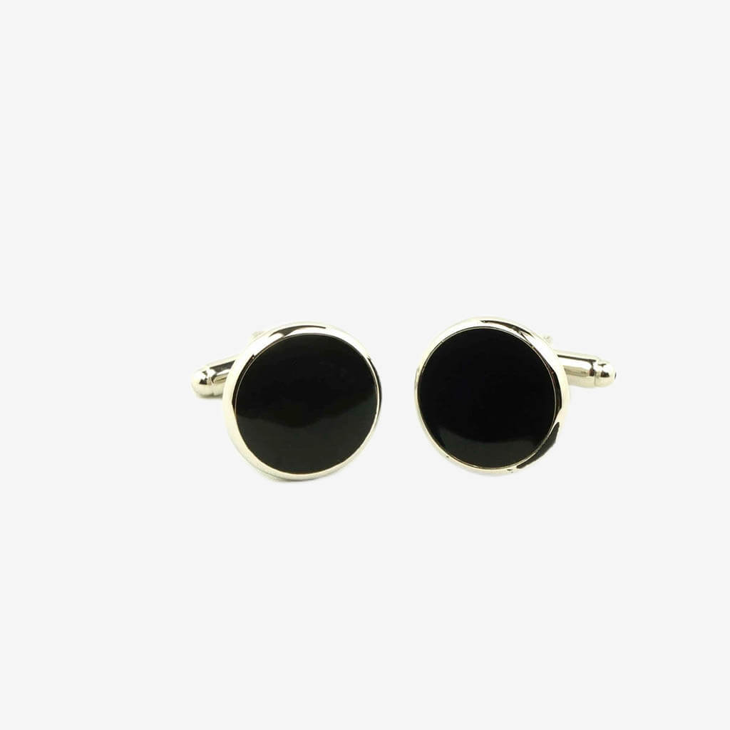 Black Centre Circle Cufflinks - The Gifted Man