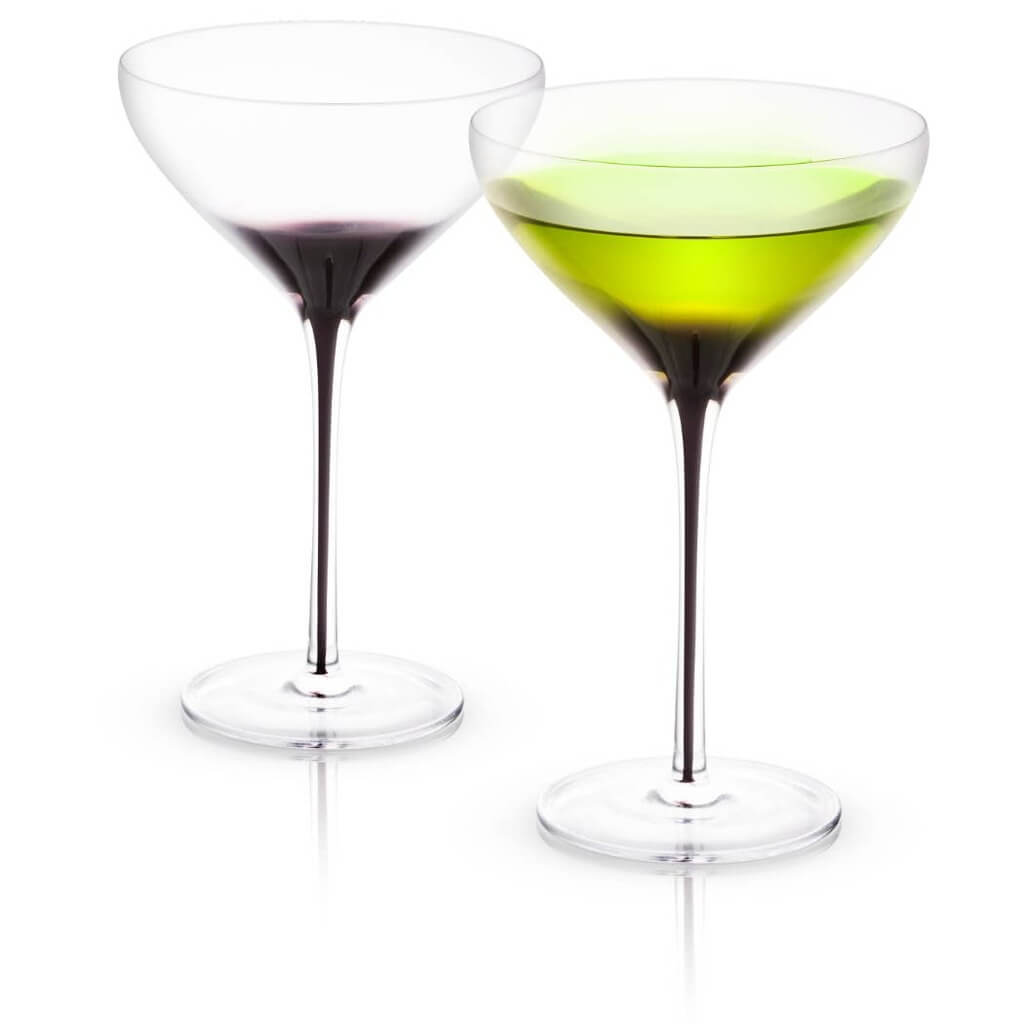 Black Swan Martini Glasses, Set of 2 - The Gifted Man