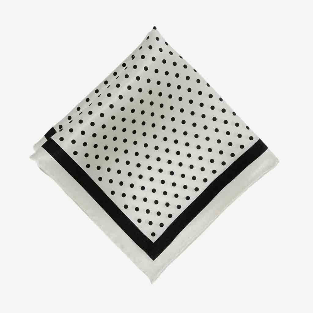Black White Dotted Silk Pocket Square - The Gifted Man