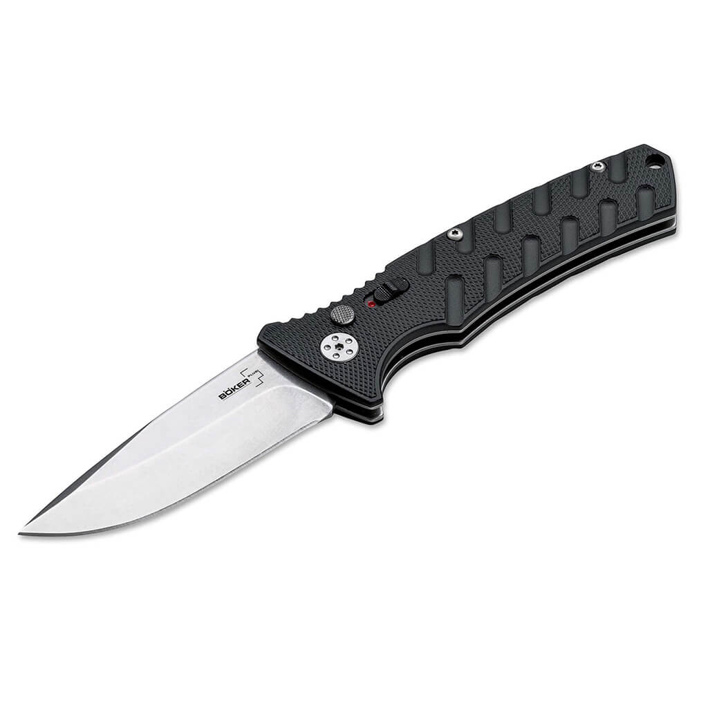 Boker Plus Strike Manual Folding Knife, D2 Stonewash, Aluminum Black - The Gifted Man