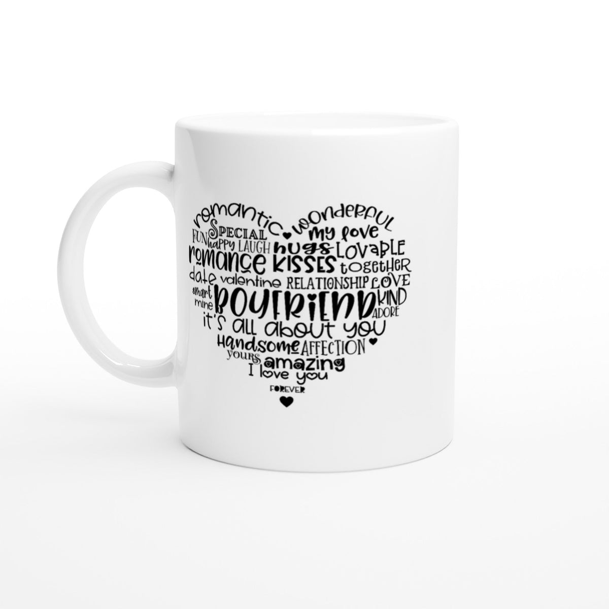 Boyfriend Heart White 11oz Ceramic Mug - The Gifted Man