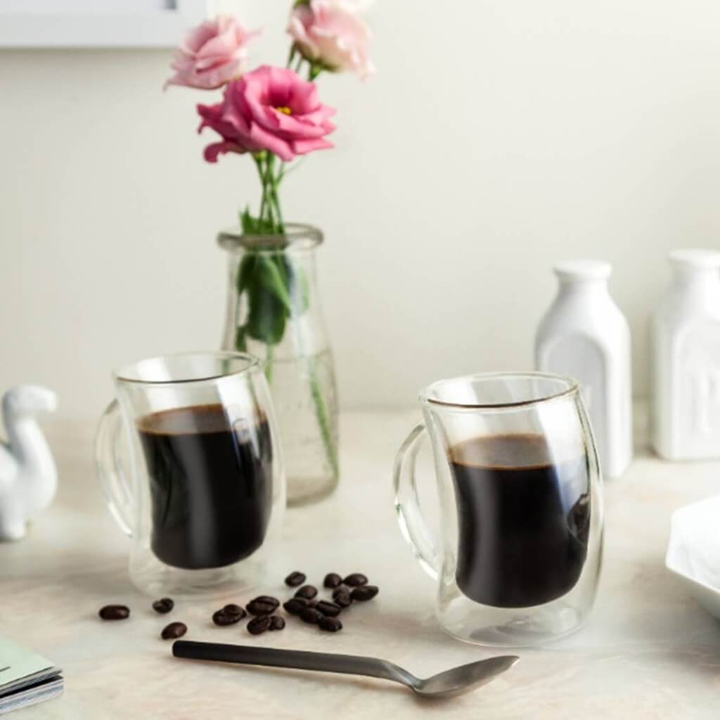 Caleo Double Wall Coffee Glasses, 5.4 Oz Set of 2 - The Gifted Man