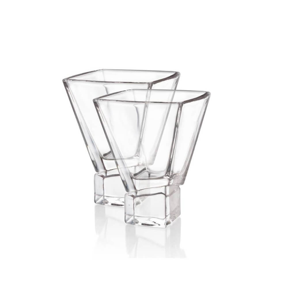 Carre Square Heavy Base Martini Glasses, Set of 2 - The Gifted Man