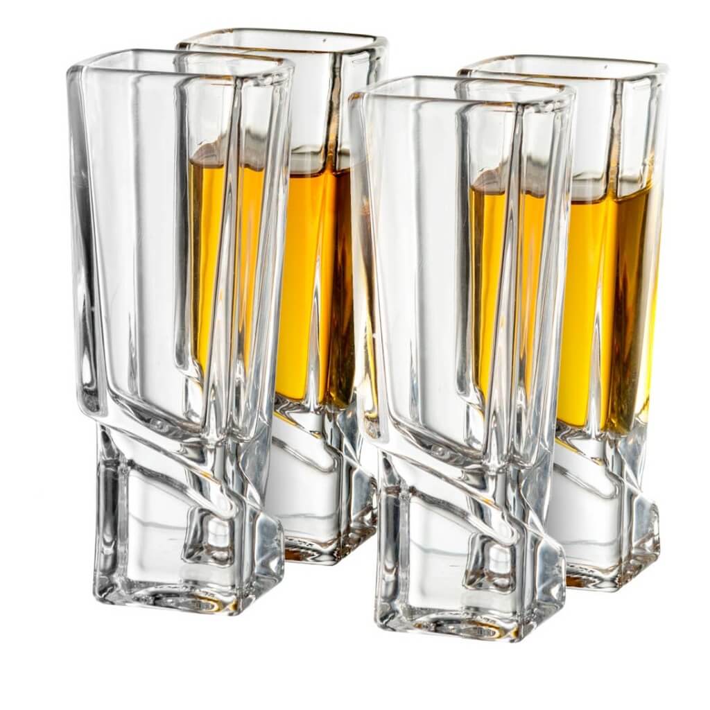 Carre Square Heavy Base Shot Glass, Set of 4 - The Gifted Man