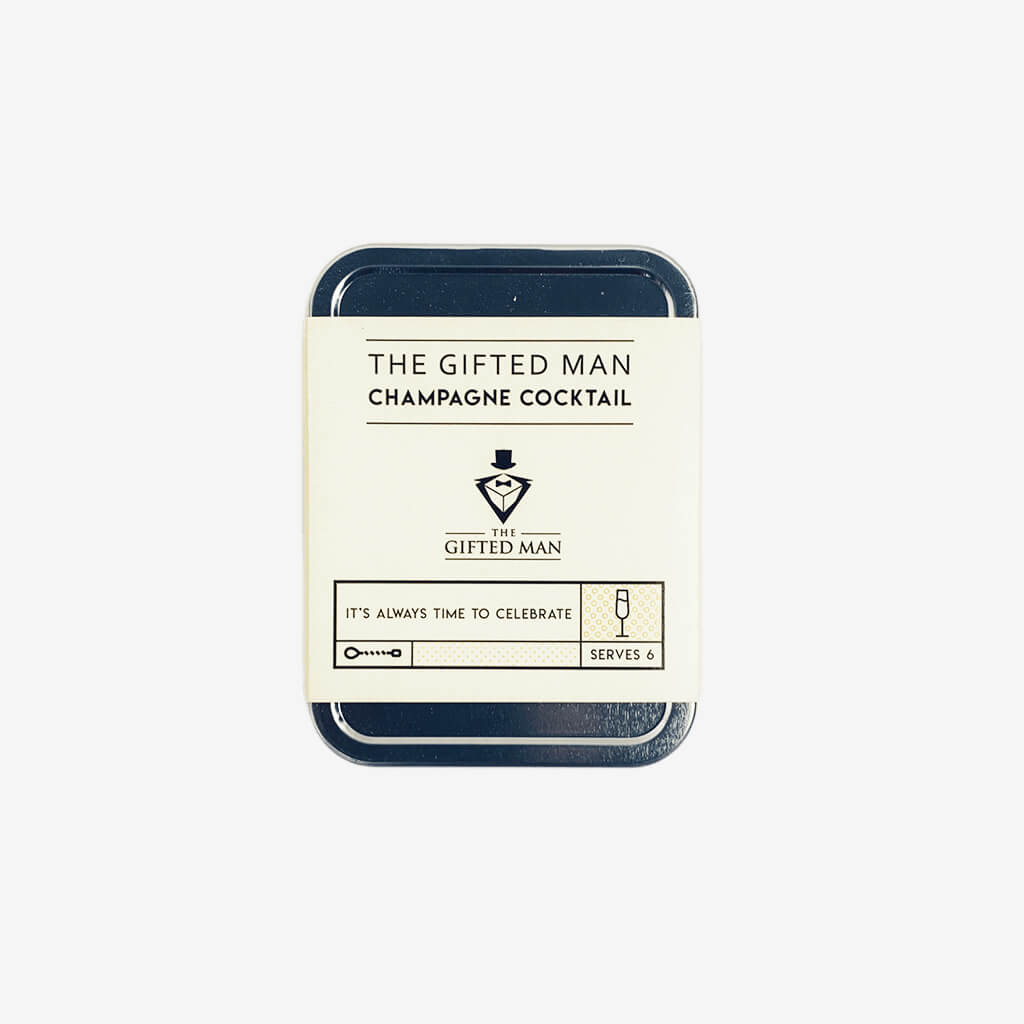 This beautifully designed cocktail kit serves 6 hand-crafted premium Champagne cocktails.  Includes high-quality organic ingredients: lavender, lemon &amp; aromatic bitters as well as 6 perfectly cubed pieces of raw cane sugar.  Makes a stellar gift. Includes a custom designed fancy pants bartender&#39;s spoon &amp; muddler, 3 cocktail picks and also a hand-knit cocktail napkin for spillage.  Replenish your own sugar cubes and you can make up to 25 cocktails with this kit!