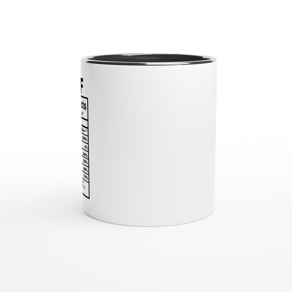 Chef Nutrition Facts White 11oz Ceramic Mug with Color Inside - The Gifted Man