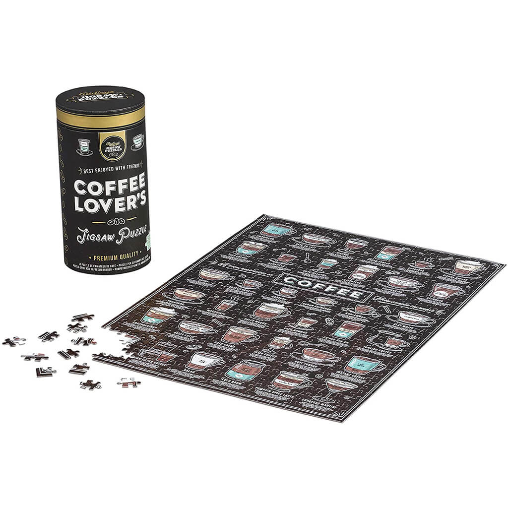 Coffee Lover&#39;s 500 Piece Jigsaw Puzzle in Canister - The Gifted Man