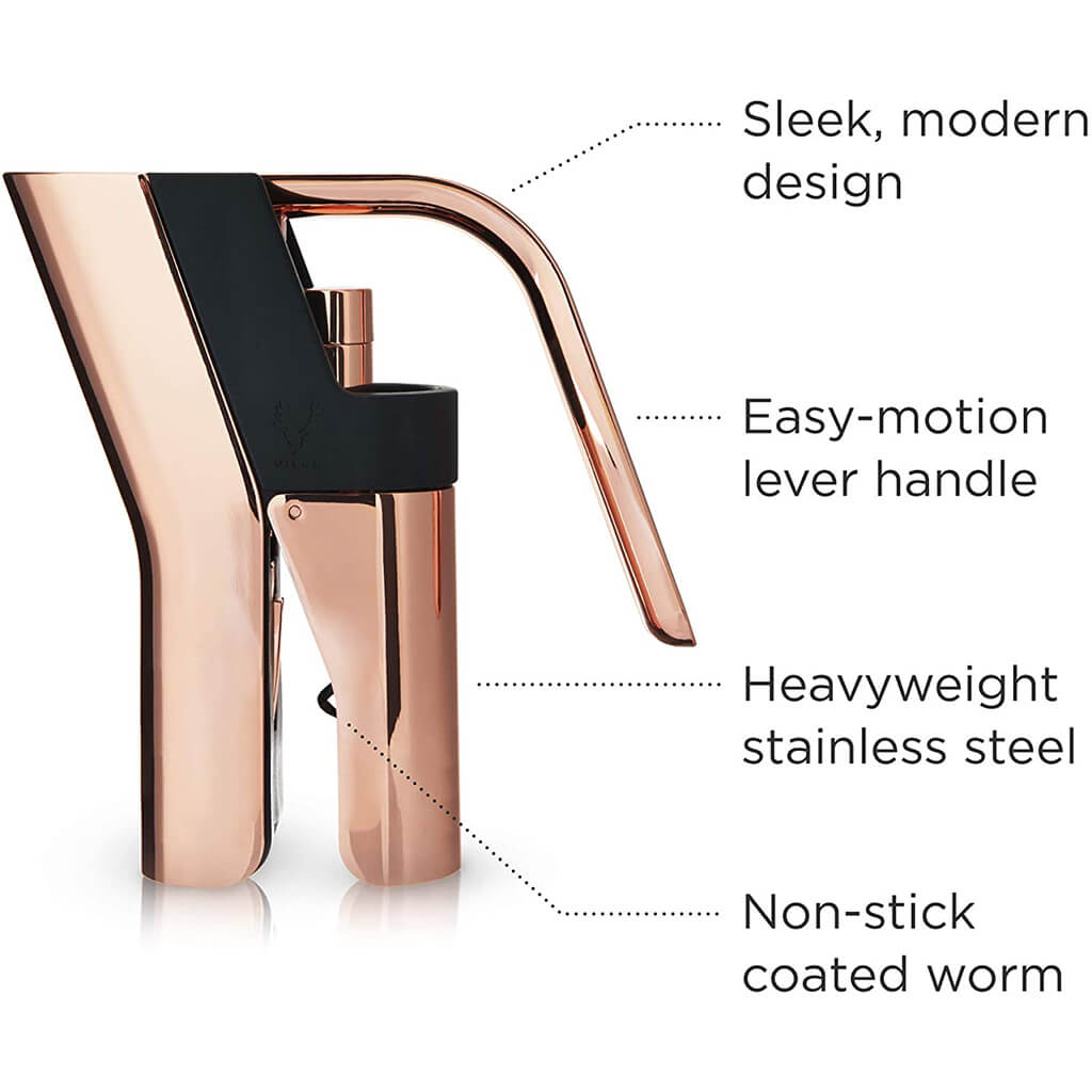 Copper Heavyweight Lever Corkscrew by Viski - The Gifted Man