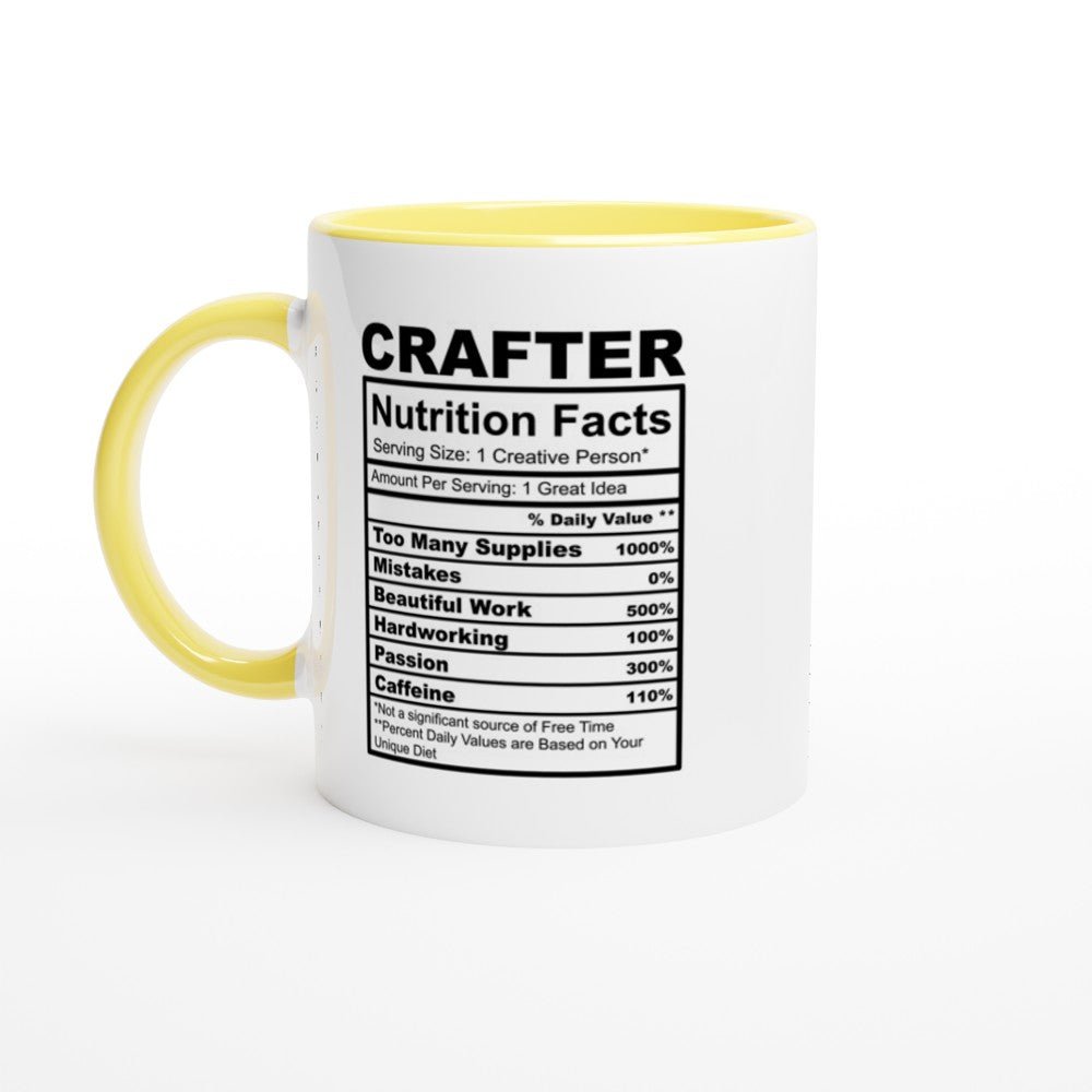 Crafter Nutrition Facts White 11oz Ceramic Mug with Color Inside - The Gifted Man