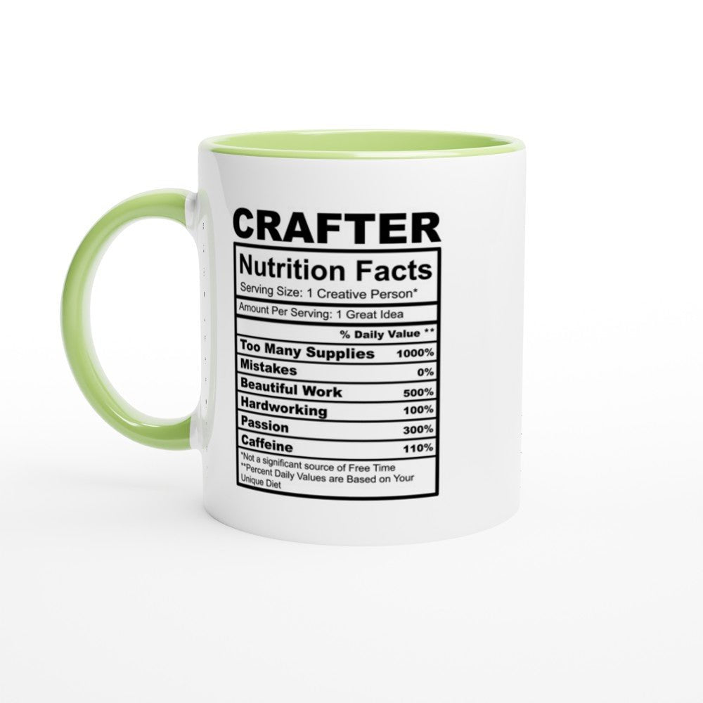 Crafter Nutrition Facts White 11oz Ceramic Mug with Color Inside - The Gifted Man
