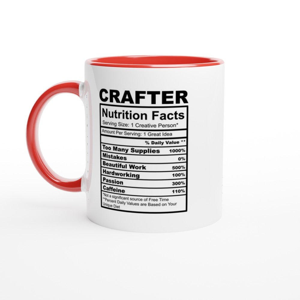 Crafter Nutrition Facts White 11oz Ceramic Mug with Color Inside - The Gifted Man