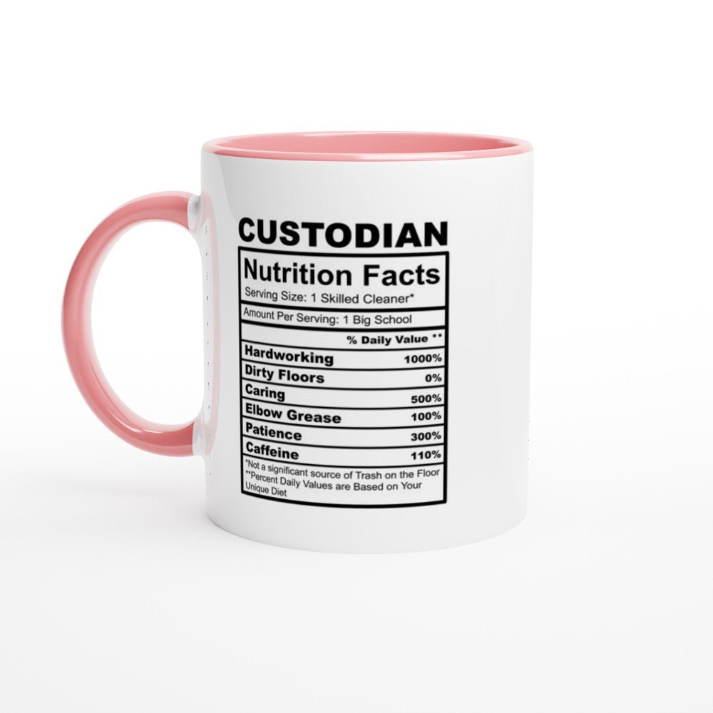 Custodian Nutrition Facts White 11oz Ceramic Mug with Color Inside - The Gifted Man