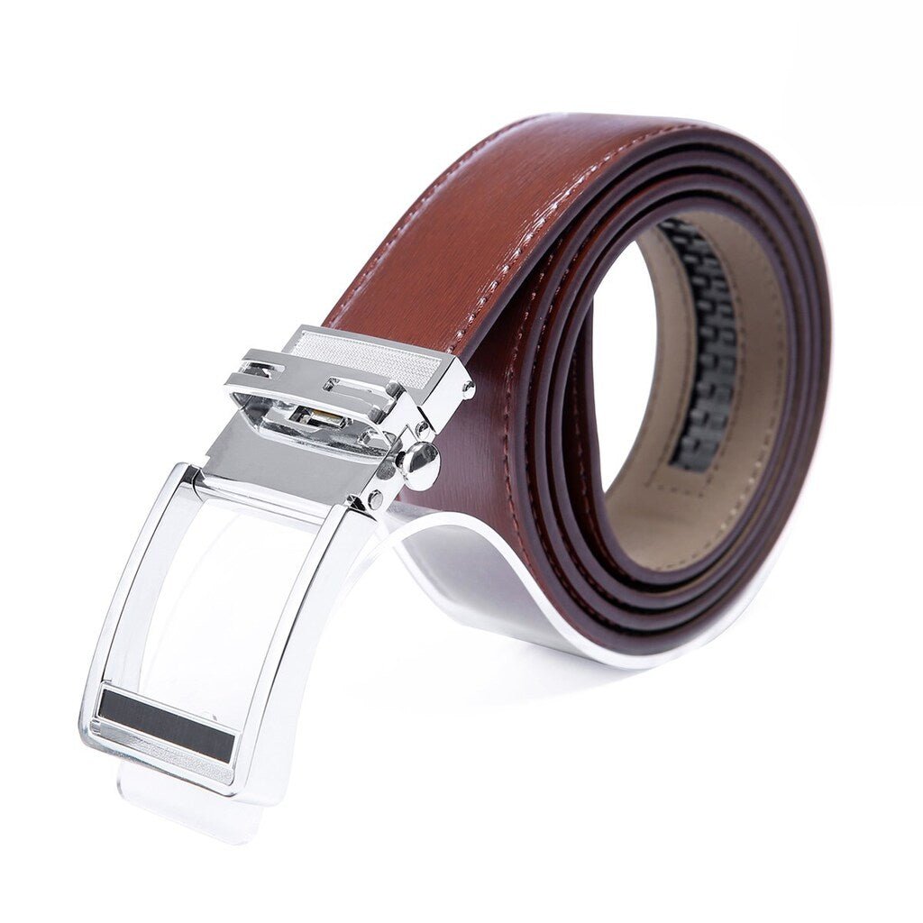 Dark Brown AutoMADtic All Size Leather Belt - The Gifted Man