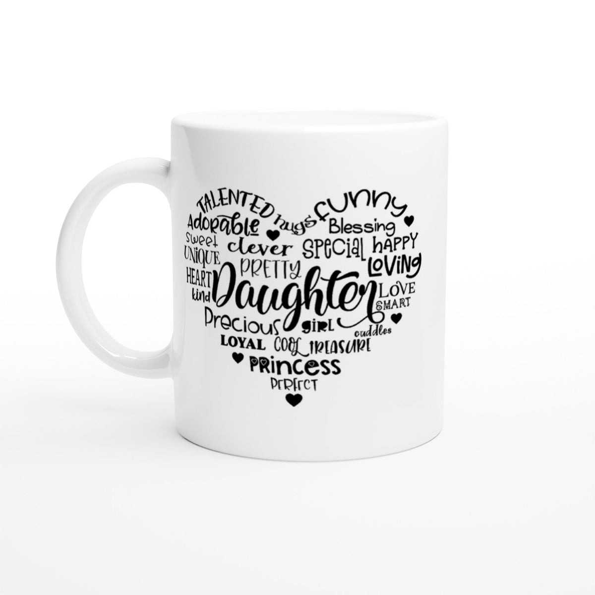 Daughter Heart White 11oz Ceramic Mug - The Gifted Man