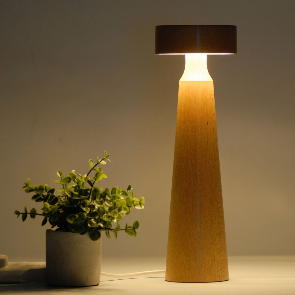 Decent Living Beech Wood LED Tower Lamp - The Gifted Man