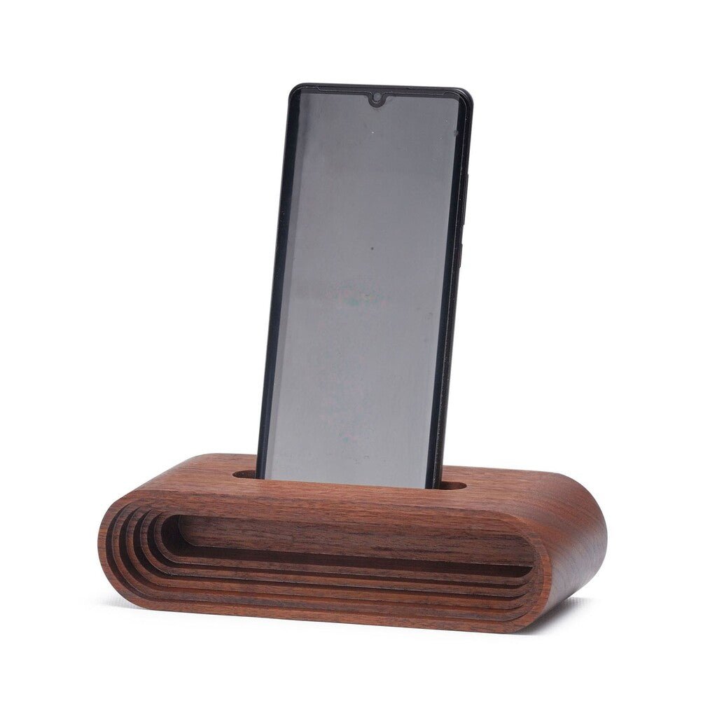 Decent Living Wooden Phone Stand Amplifier - Walnut - The Gifted Man