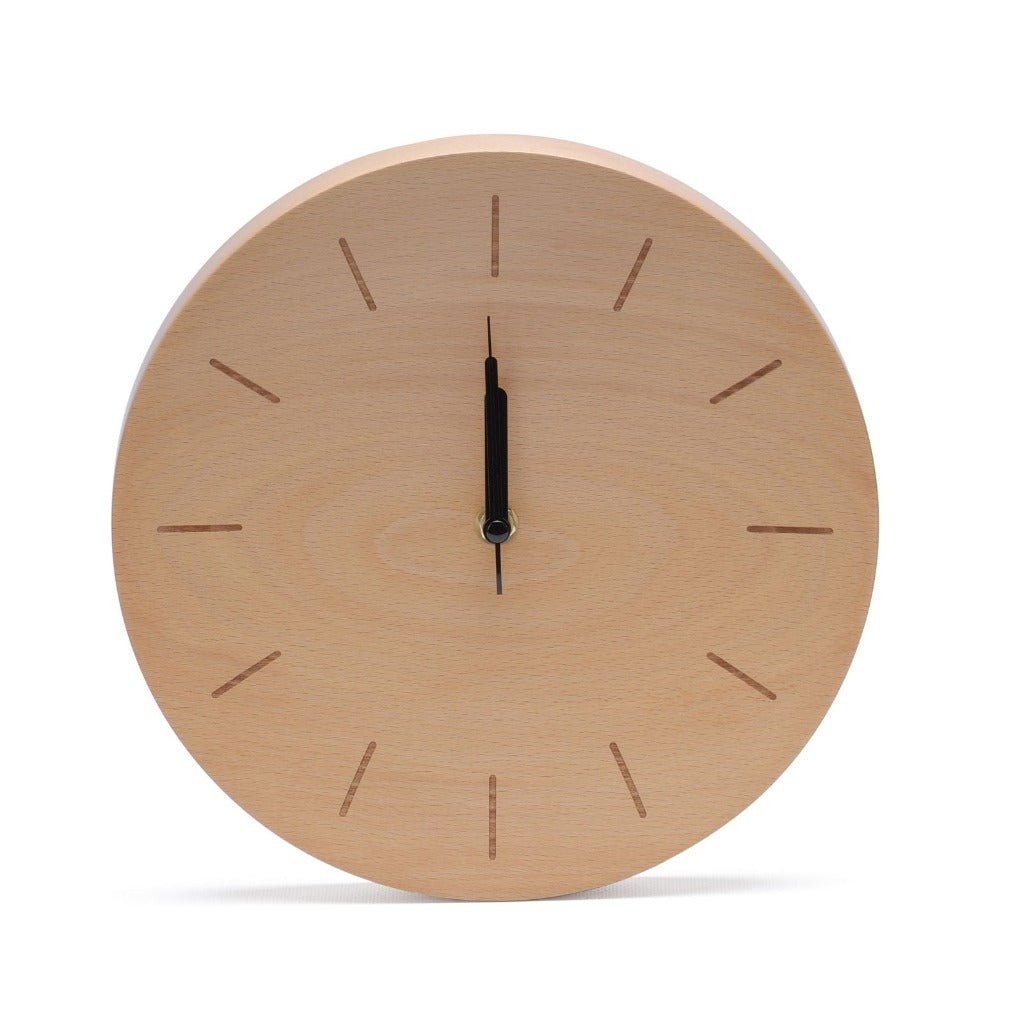 Decent Living Wooden Wall Clocks - Solid Beech - The Gifted Man