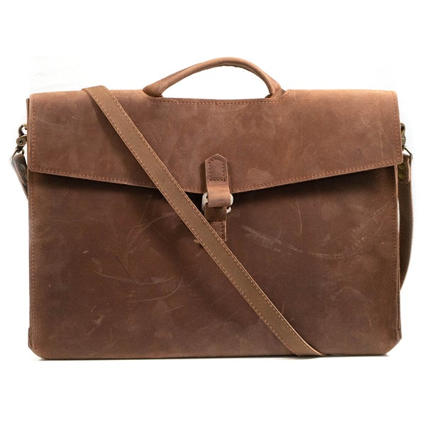 Diplomat Leather Attache - Dark Brown - The Gifted Man