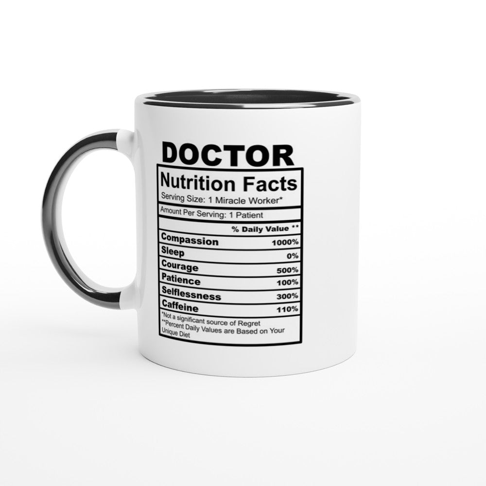 Doctor Nutrition Facts White 11oz Ceramic Mug with Color Inside - The Gifted Man