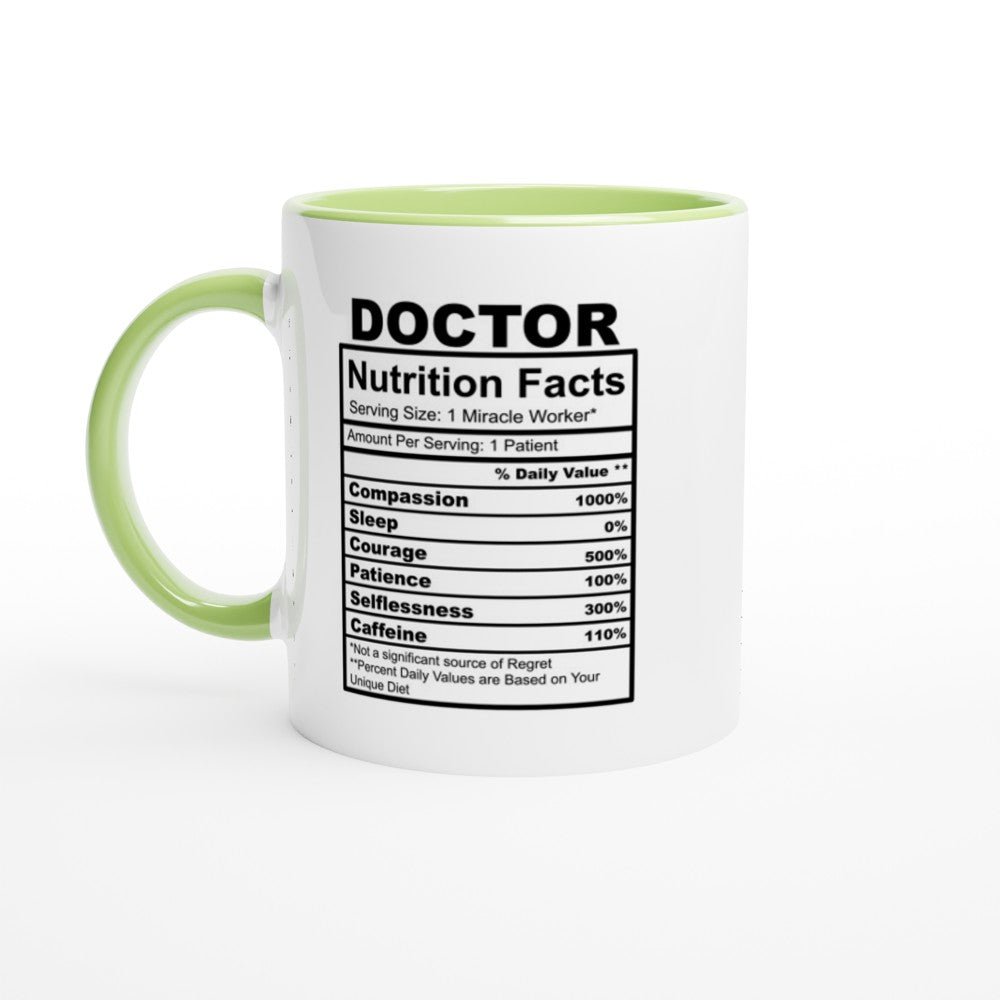 Doctor Nutrition Facts White 11oz Ceramic Mug with Color Inside - The Gifted Man