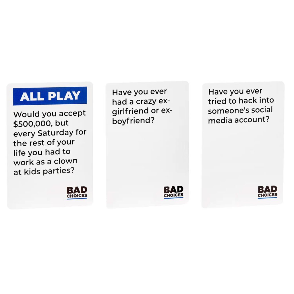 Dyce Games - BAD CHOICES: The Have You Ever? Party Card Game - The ...