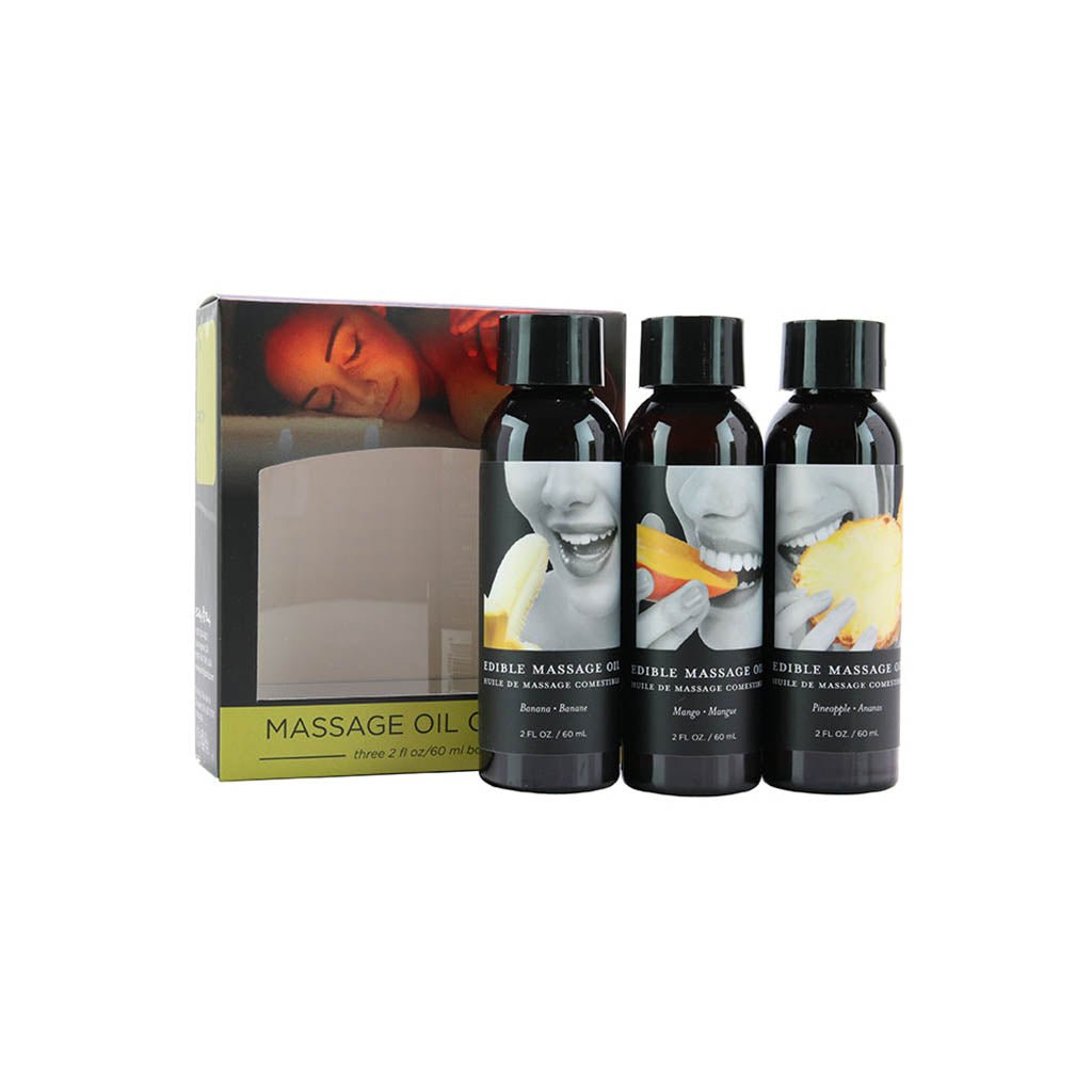 Edible Massage Oil Gift Set 3x2oz in Tropical - The Gifted Man