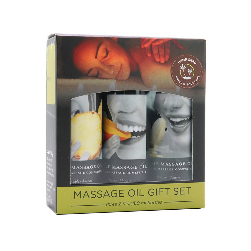 Edible Massage Oil Gift Set 3x2oz in Tropical - The Gifted Man