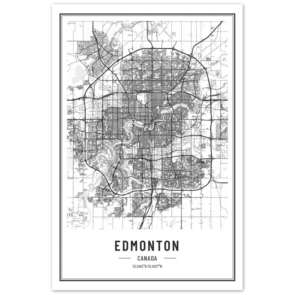 Edmonton Map Print - The Gifted Man