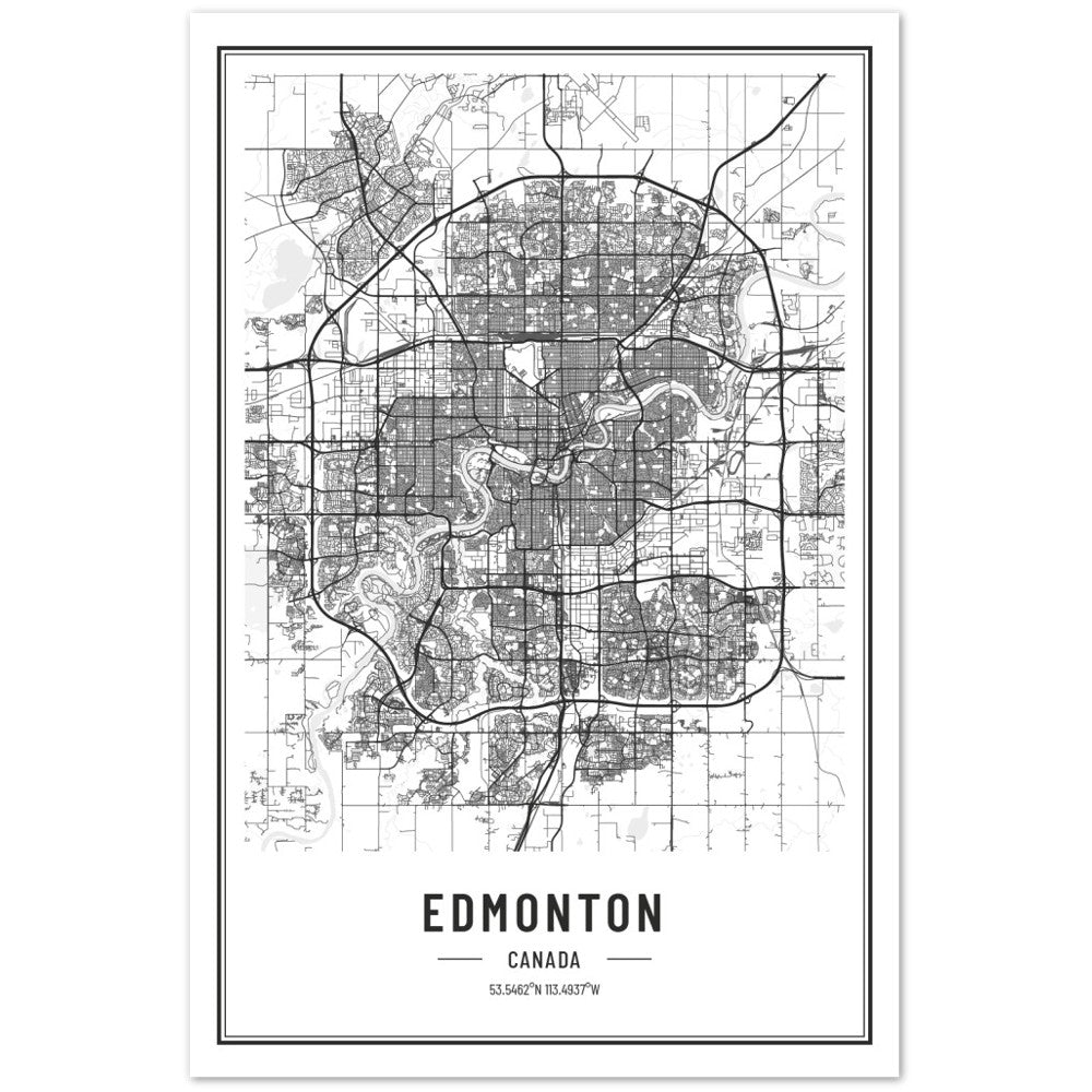 Edmonton Map Print - The Gifted Man