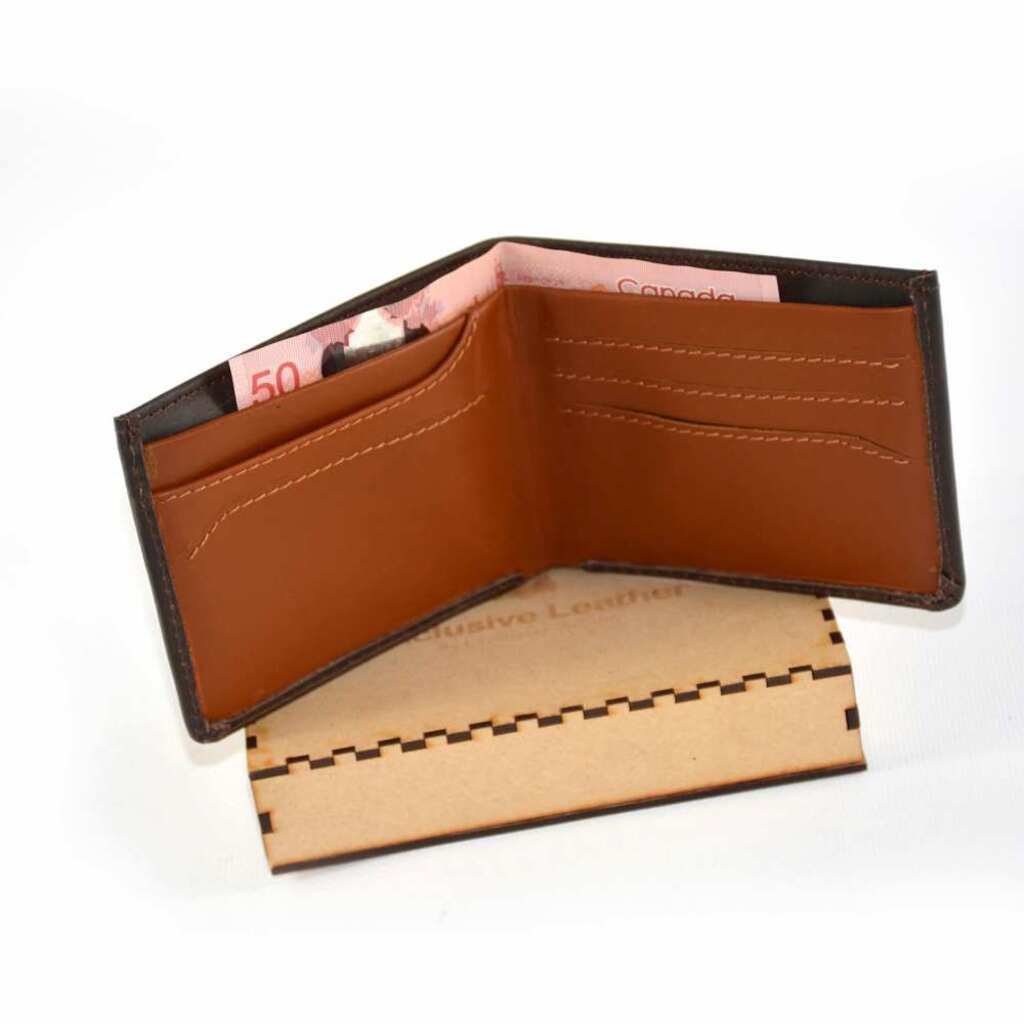 Elvis Crazy Horse Leather Men s Wallet RFID Protected and Hidden Pocket