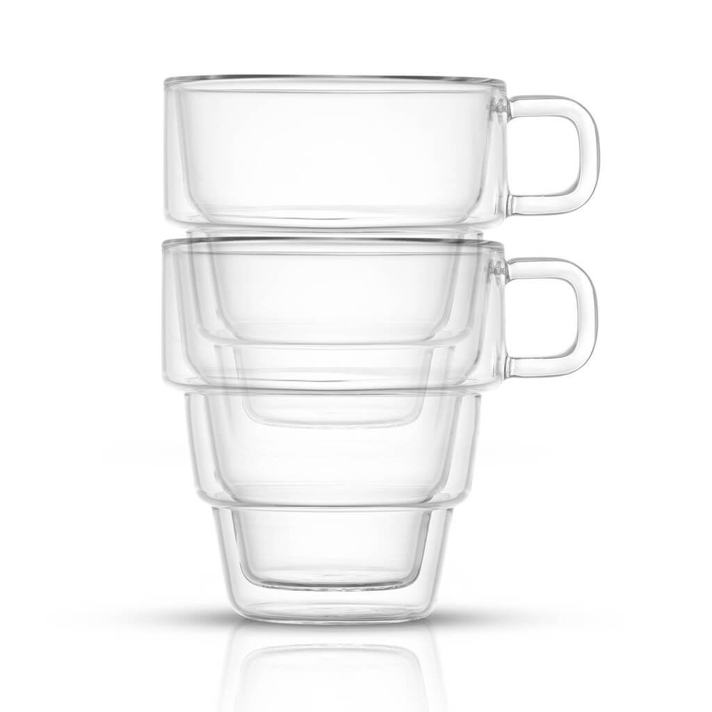 Pila Double Wall Coffee Glasses, 10 Oz, Set of 2