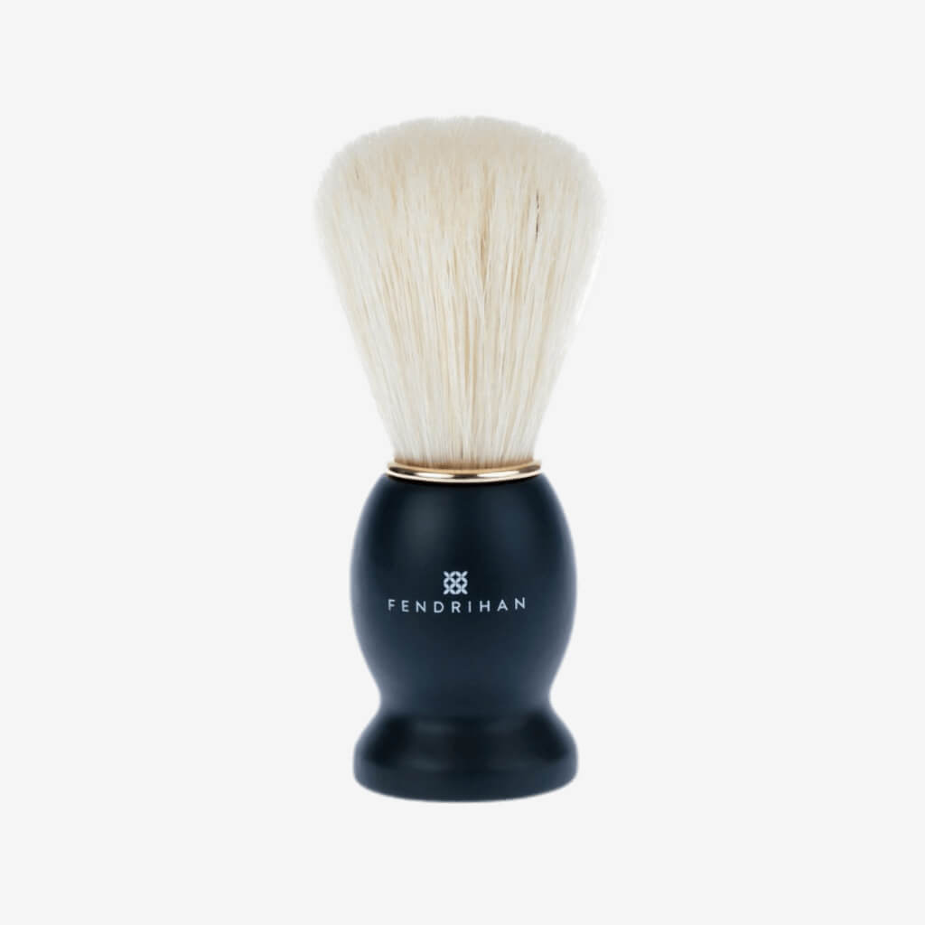 Fendrihan Pure Boar Bristle Shaving Brush, Black Wood Handle with Gold Rim - The Gifted Man